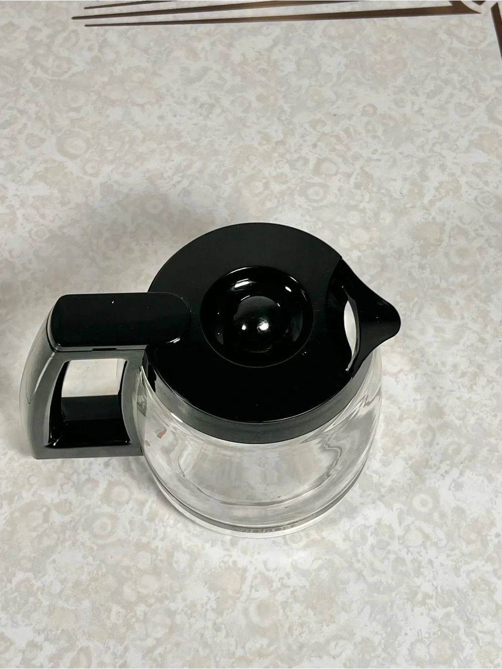 Cuisinart Clear Glass Coffee Carafe with Black Lid & Handle